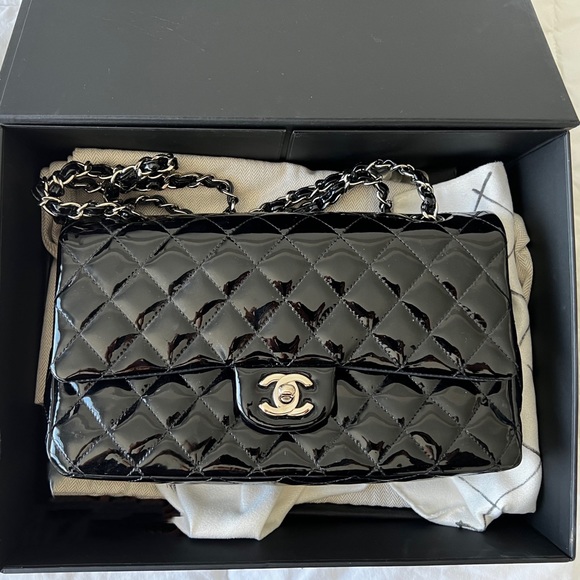CHANEL Handbags - Chanel Classic Double Flap Quilted Patent